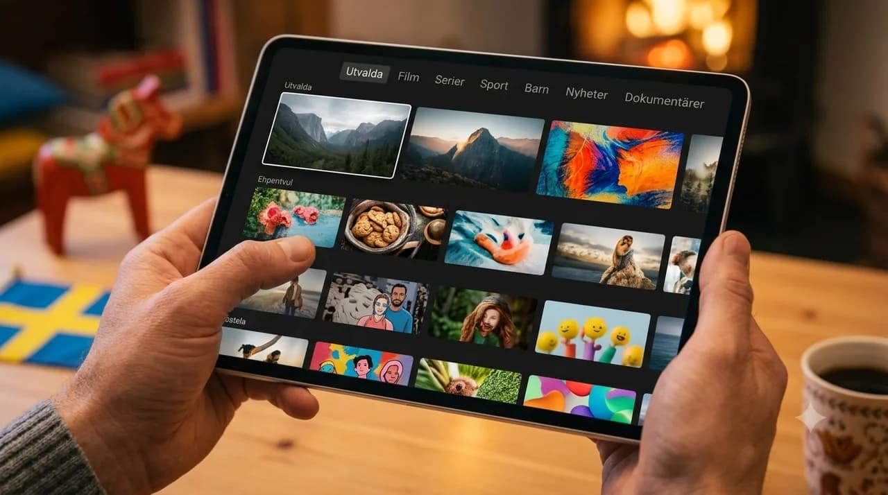 IPTV-app utan buffring på surfplatta – närbild