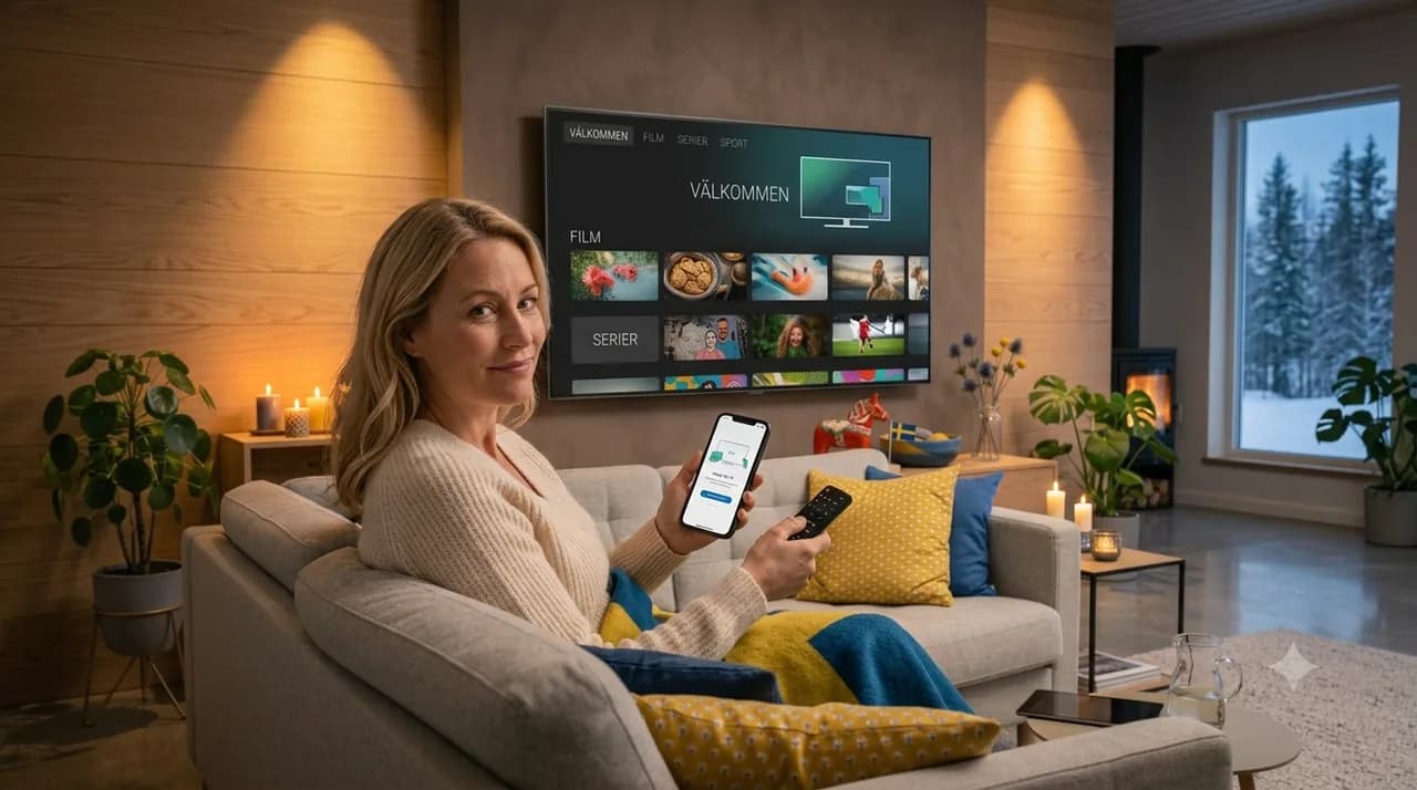 Avslappnad streaming av IPTV på surfplatta i soffan